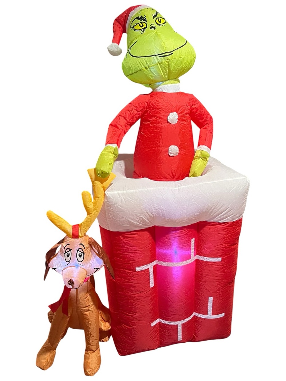 Gemmy Grinch & Max Christmas Blow Up Inflatable Motion LED Lawn Ornament # 11159